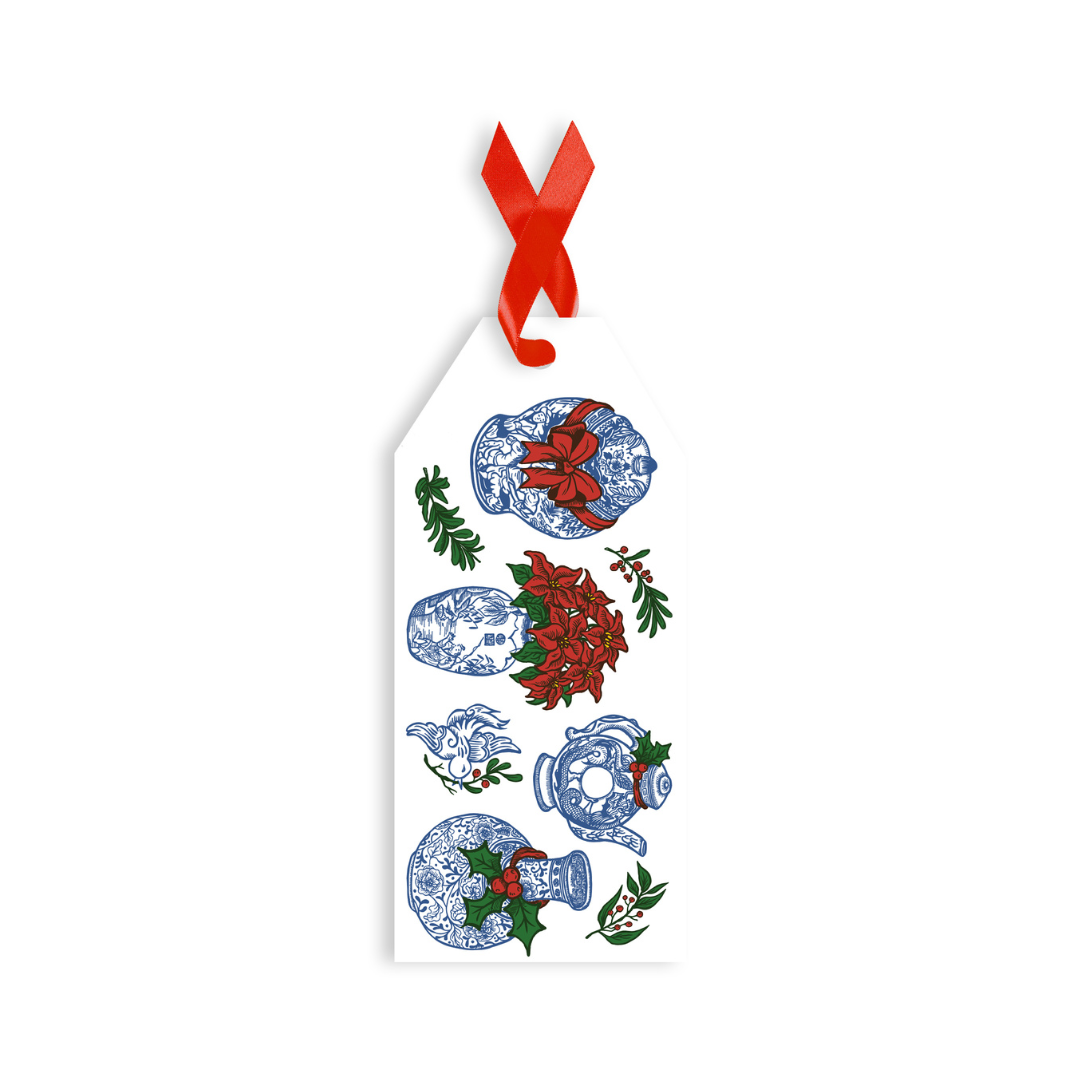 CHRISTMAS GIFT WRAP & TAGS: Festive Chinoiserie (10 sheets + 20 tags)
