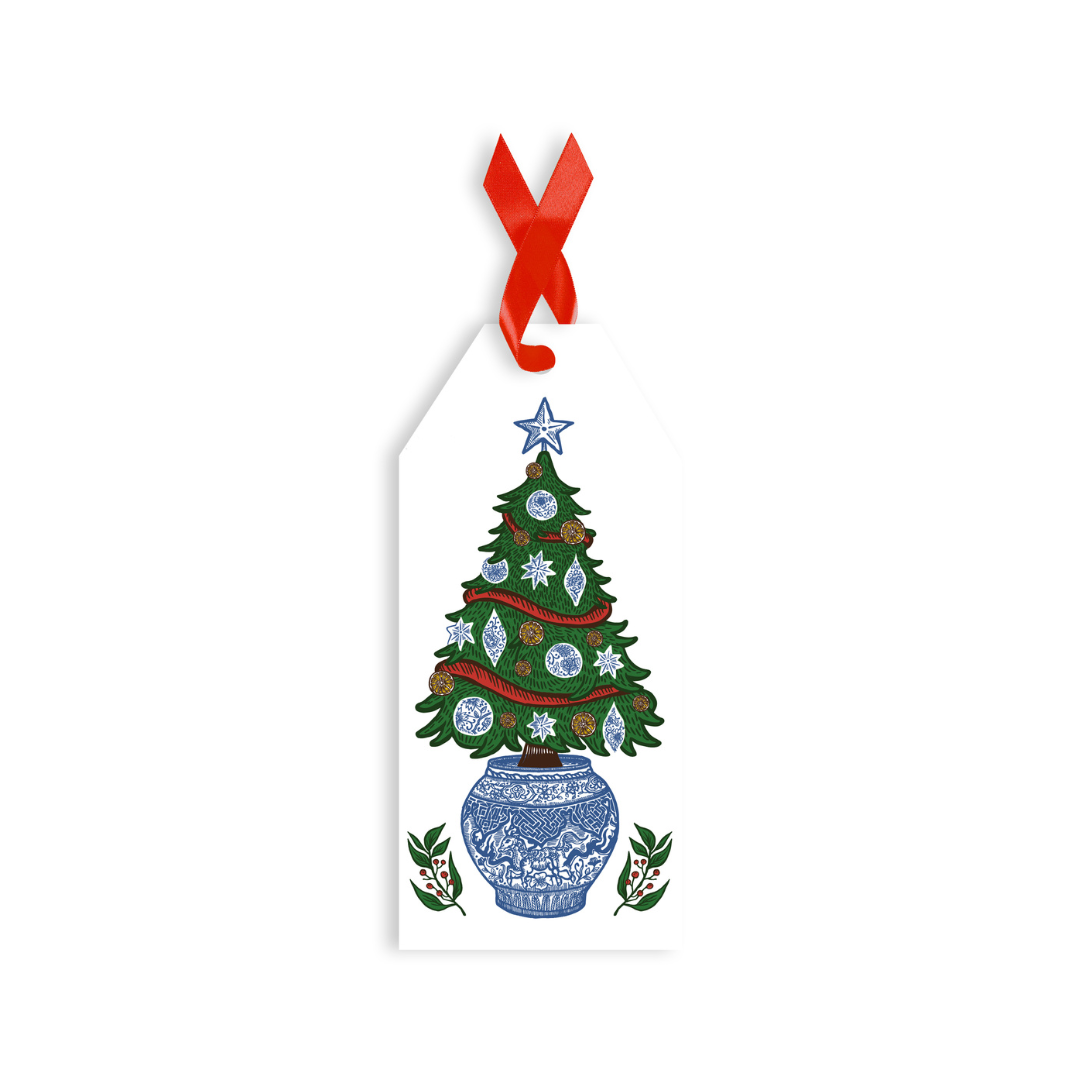 CHRISTMAS GIFT WRAP & TAGS: Festive Chinoiserie (10 sheets + 20 tags)