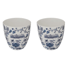 CUPS: HK Toile East-Meets-West Cups (Set Of 2) - Blue