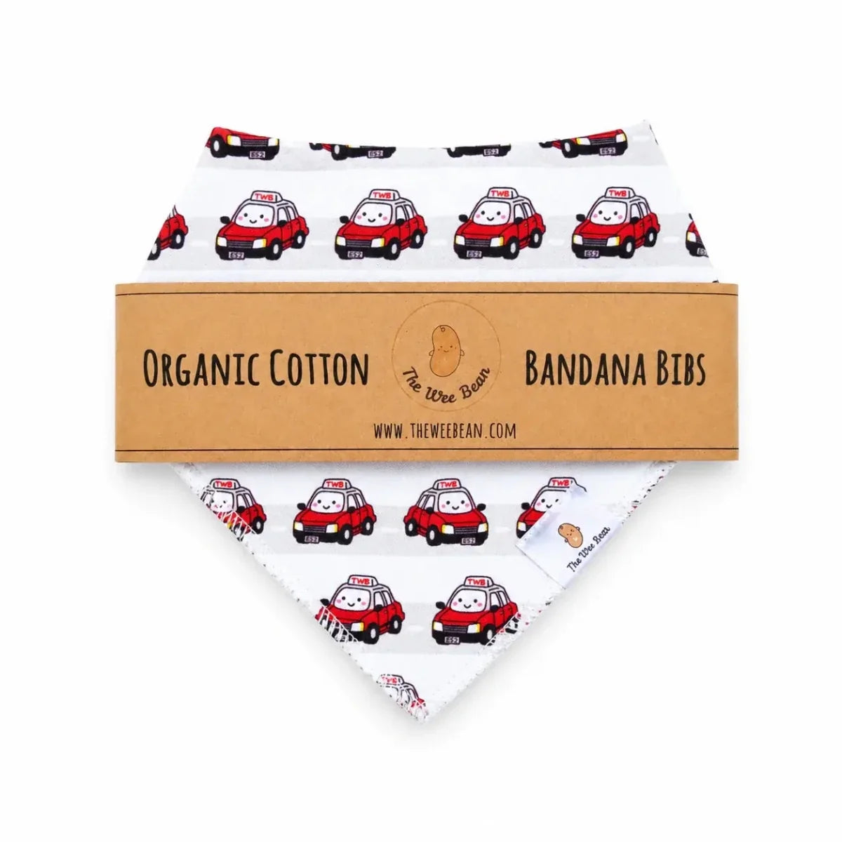 ORGANIC BIBS 2PCS SET: Taxi & Tram