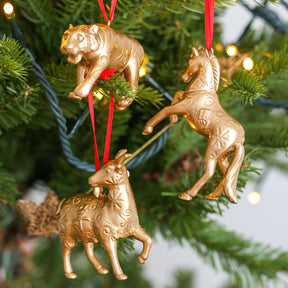 ZODIAC HANGING DECORATION: Gold Tiger