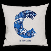 PERSONALISED CUSHION: Chinoiserie Alphabet / Numbers (A-Z / 0-9)