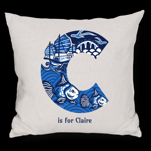 PERSONALISED CUSHION: Chinoiserie Alphabet (A-Z)