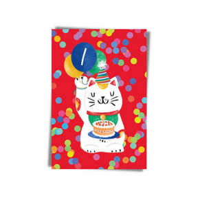 GREETING CARD: Happy Birthday Lucky Cat (Age 1 - 7)
