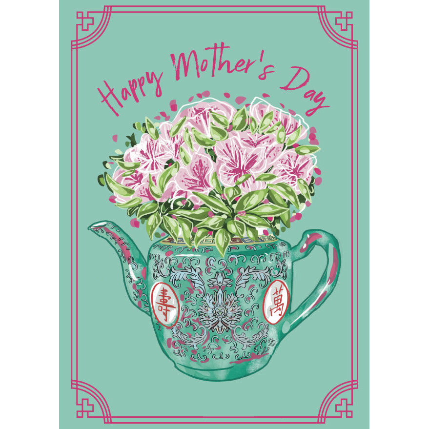 GREETING CARD: Mother's Day Floral Teapot