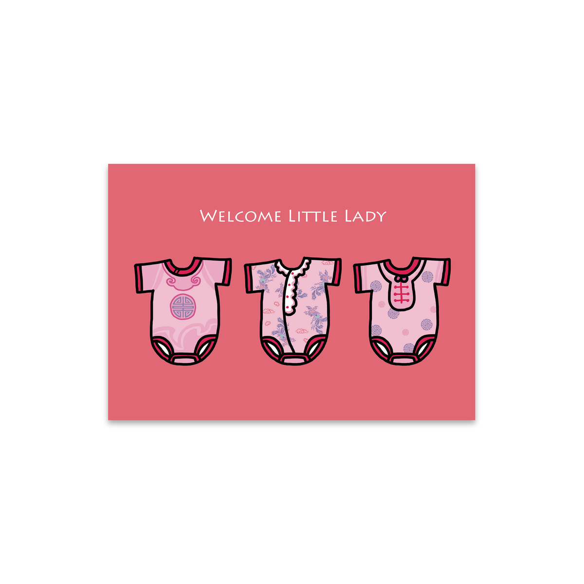 GREETING CARD: Welcome Little One - Onesies (3 colours)