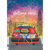 GREETING CARD: Welcome Home- Boot of Taxi (2 sizes)