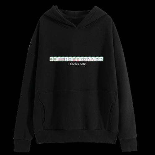 HOODIE: Mahjong HEAVENLY TWINS Design (BLACK)