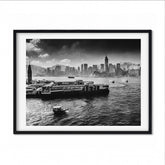 Dark Slate Gray COLLECTOR'S PRINT - Hong Kong Cityscape Across the Water