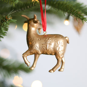 ZODIAC HANGING DECORATION: Gold Goat