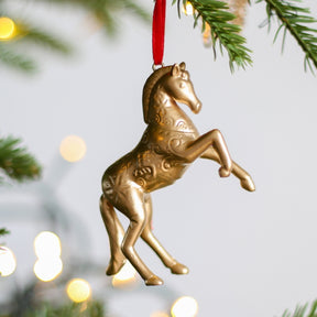 ZODIAC HANGING DECORATION: Gold Horse