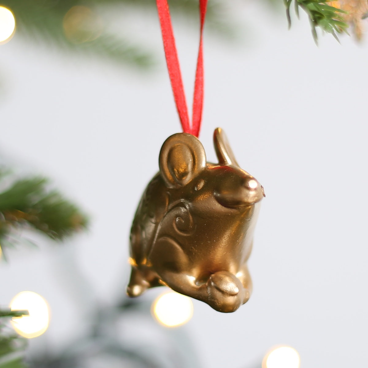 ZODIAC HANGING DECORATION: Gold Rat