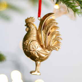 ZODIAC HANGING DECORATION: Gold Rooster