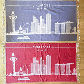 PERSONALISED Turkish Towel: Singapore Skyline (2 Colours)