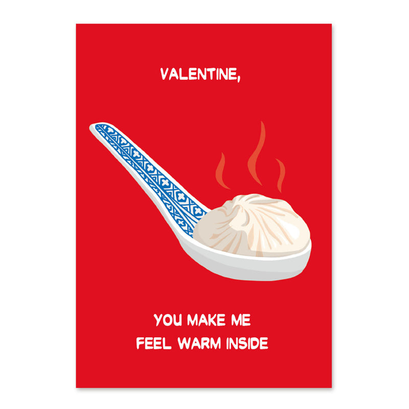 Red GREETING CARD: VALENTINE - Xiao Long Bao