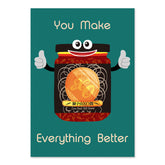 Sea Green GREETING CARD: You Make Everything Better (XO)