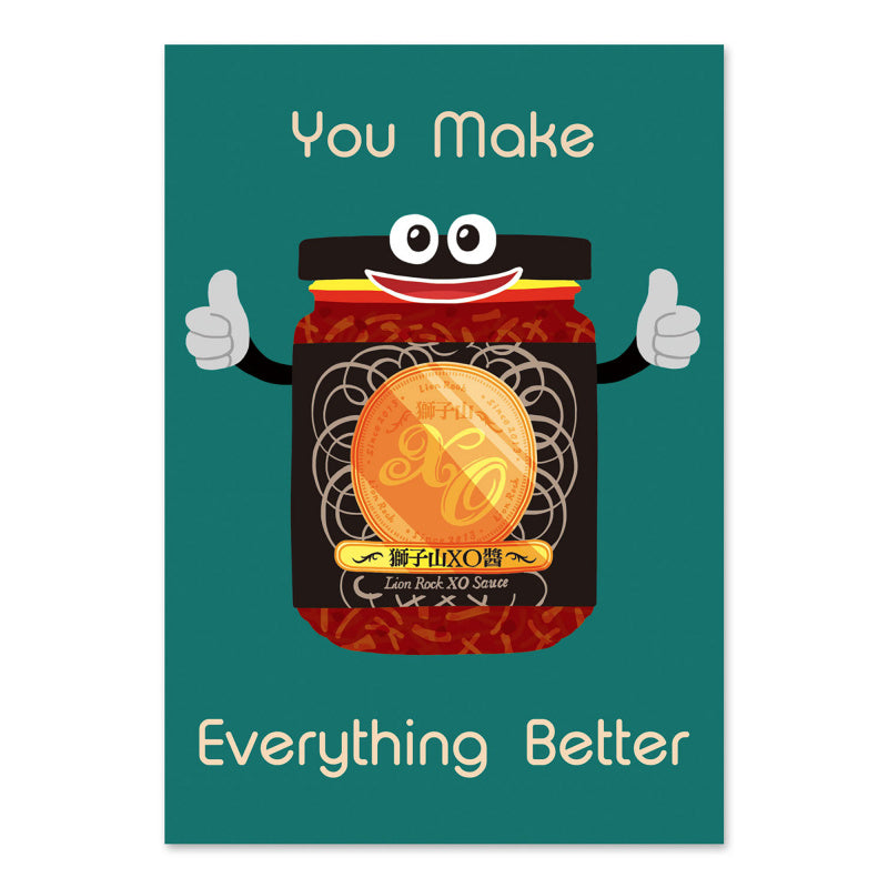 Sea Green GREETING CARD: You Make Everything Better (XO)