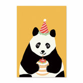 Black GREETING CARD: Yellow Panda