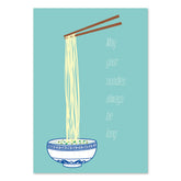 Sky Blue GREETING CARD: May Your Noodles Always Be Long