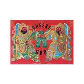 Maroon GREETING CARD: Cheers Dad! - Door Gods