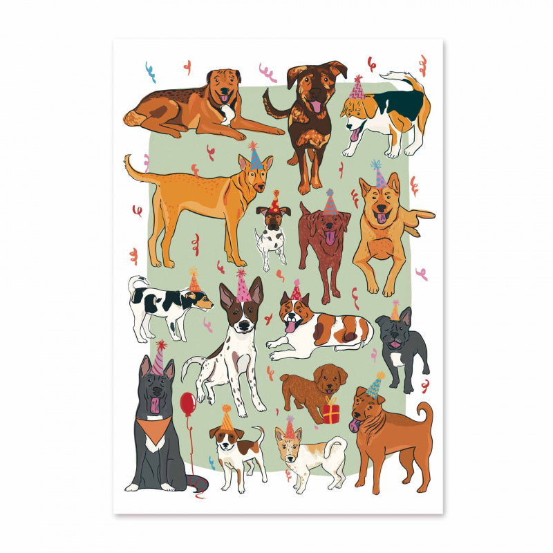 Light Gray GREETING CARD: Dogs