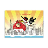 Light Goldenrod GREETING CARD: Sunrise Stork