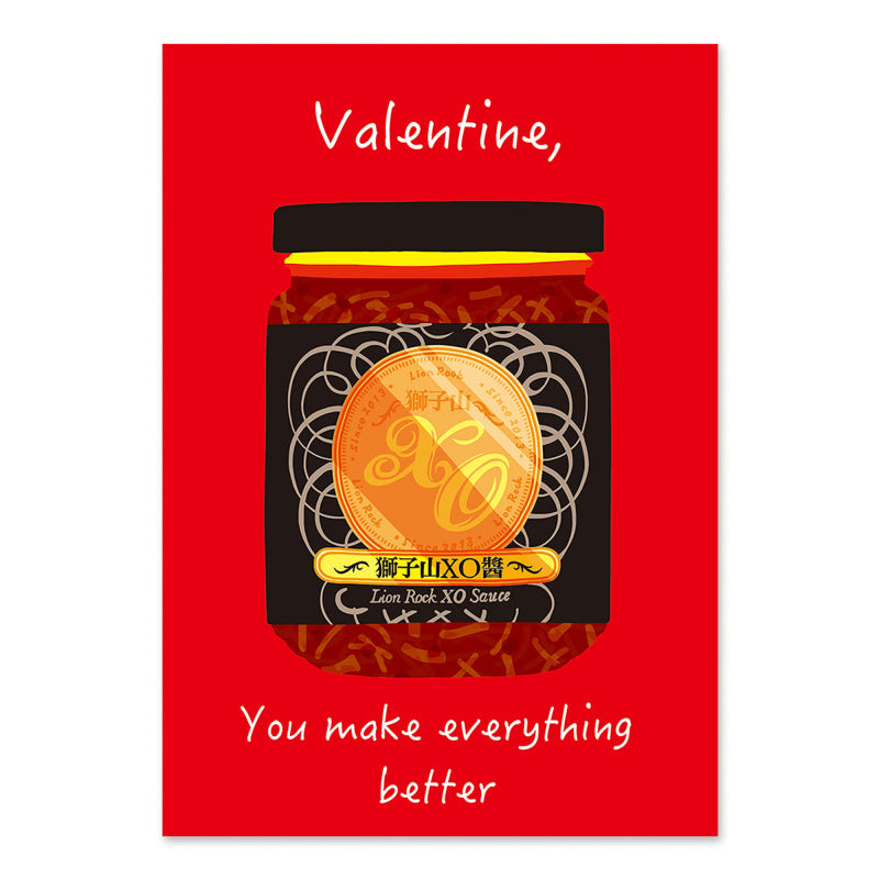 Black GREETING CARD: VALENTINE - XO Sauce
