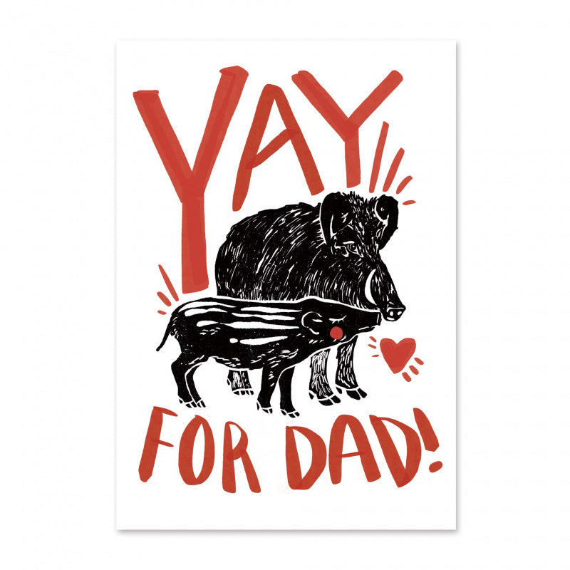 Light Gray GREETING CARD: YAY for DAD!