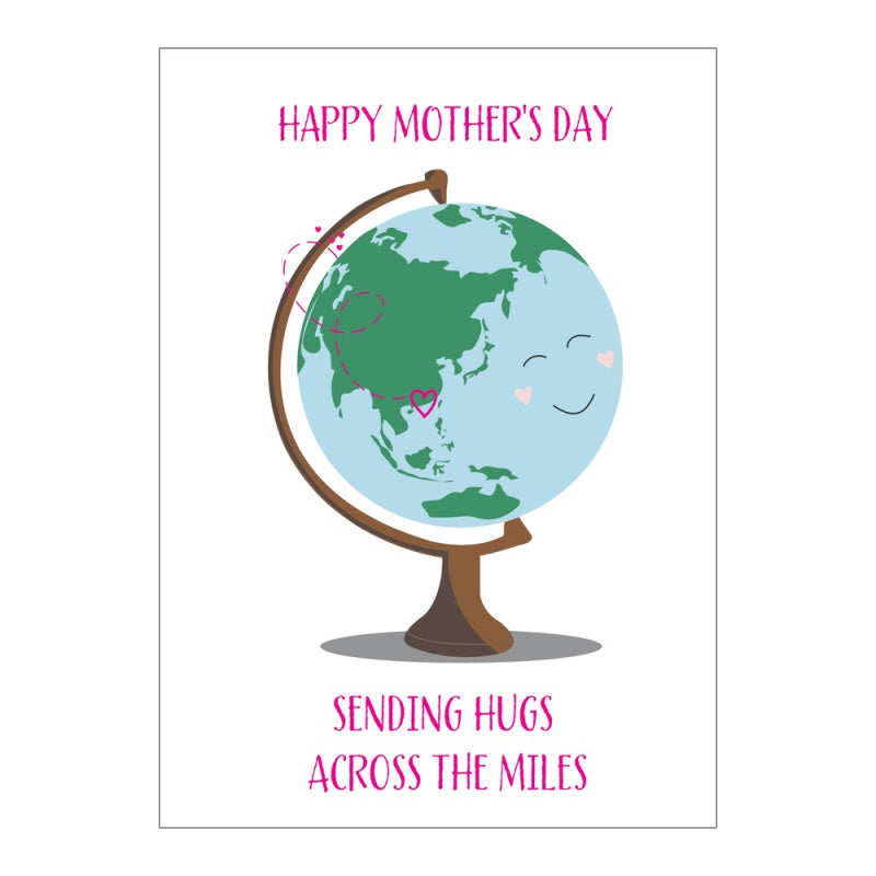 Powder Blue GREETING CARD: MOTHER'S DAY: Sending Hugs Across the Miles