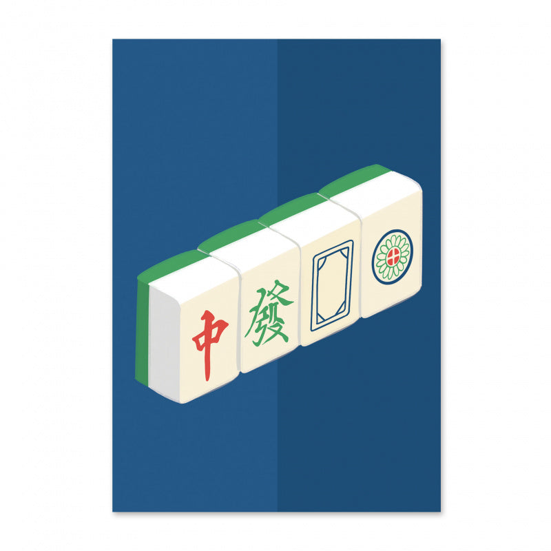 Antique White GREETING CARD: Mahjong