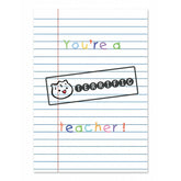 Dark Slate Gray GREETING CARD: You're a Terrific Teacher