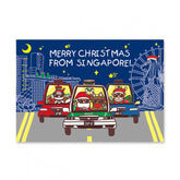 Midnight Blue ?? SINGAPORE CHARITY CHRISTMAS CARD - Taxi Trio