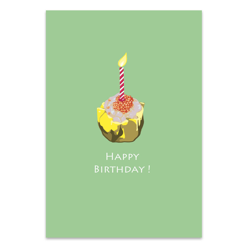 Dark Sea Green GREETING CARD: Happy Birthday - Siu Mai Celebration