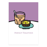 Rosy Brown GREETING CARD: Perfect Together - Milk Tea & Egg Tart