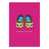 Violet Red GREETING CARD: WELCOME LITTLE ONE - Tiger Slippers