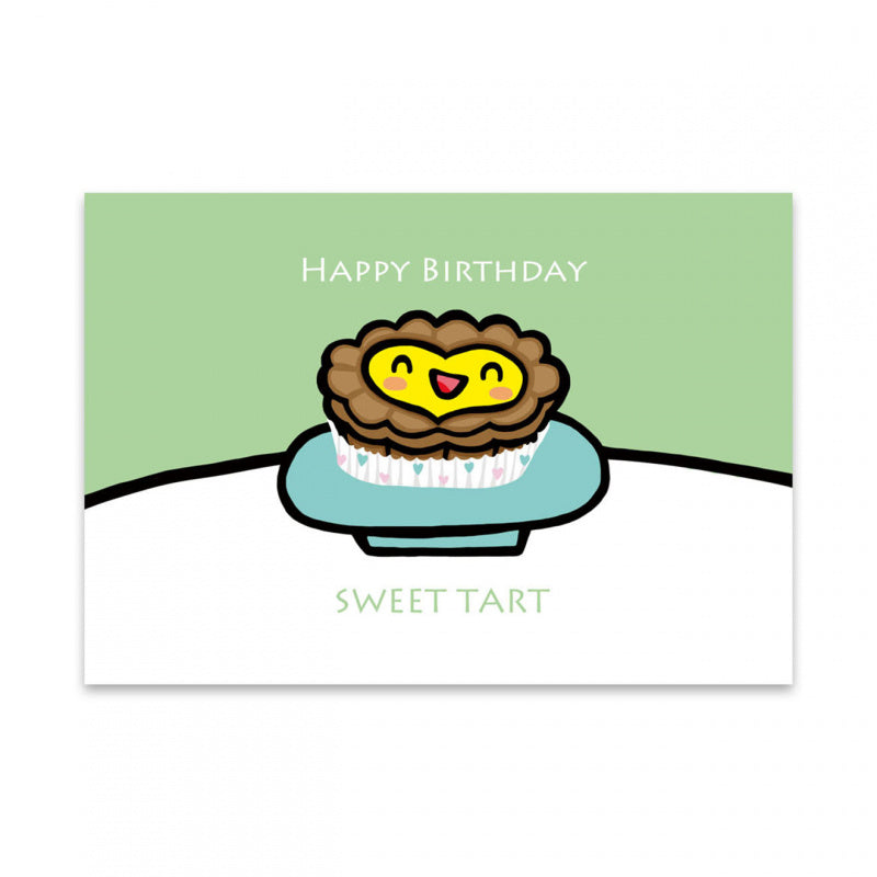 Dark Sea Green GREETING CARD: Happy Birthday - Sweet Tart