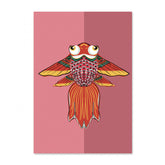 Pale Violet Red GREETING CARD: FISH KITE