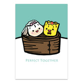 Medium Aquamarine GREETING CARD: Perfect Together - Dumpling Wedding