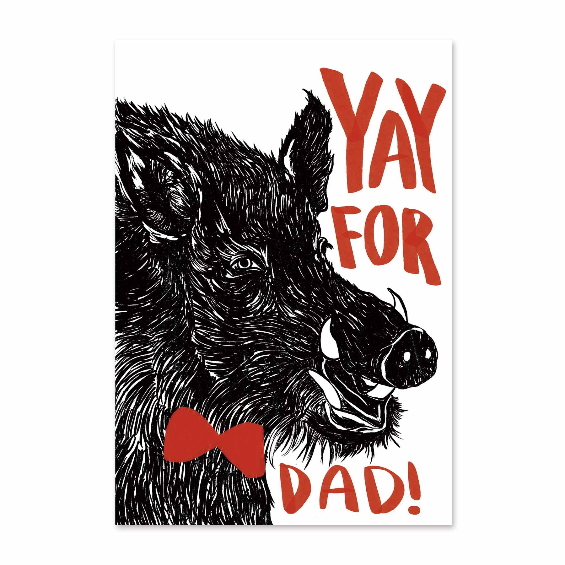 Black GREETING CARD: YAY for Dad!