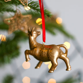 ZODIAC HANGING DECORATION: Gold Ox